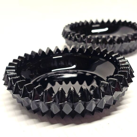 Indiana Glass Tiara Diamond Cut Black Ashtray Trinket Dish Depression Glass - Picture 4 of 8